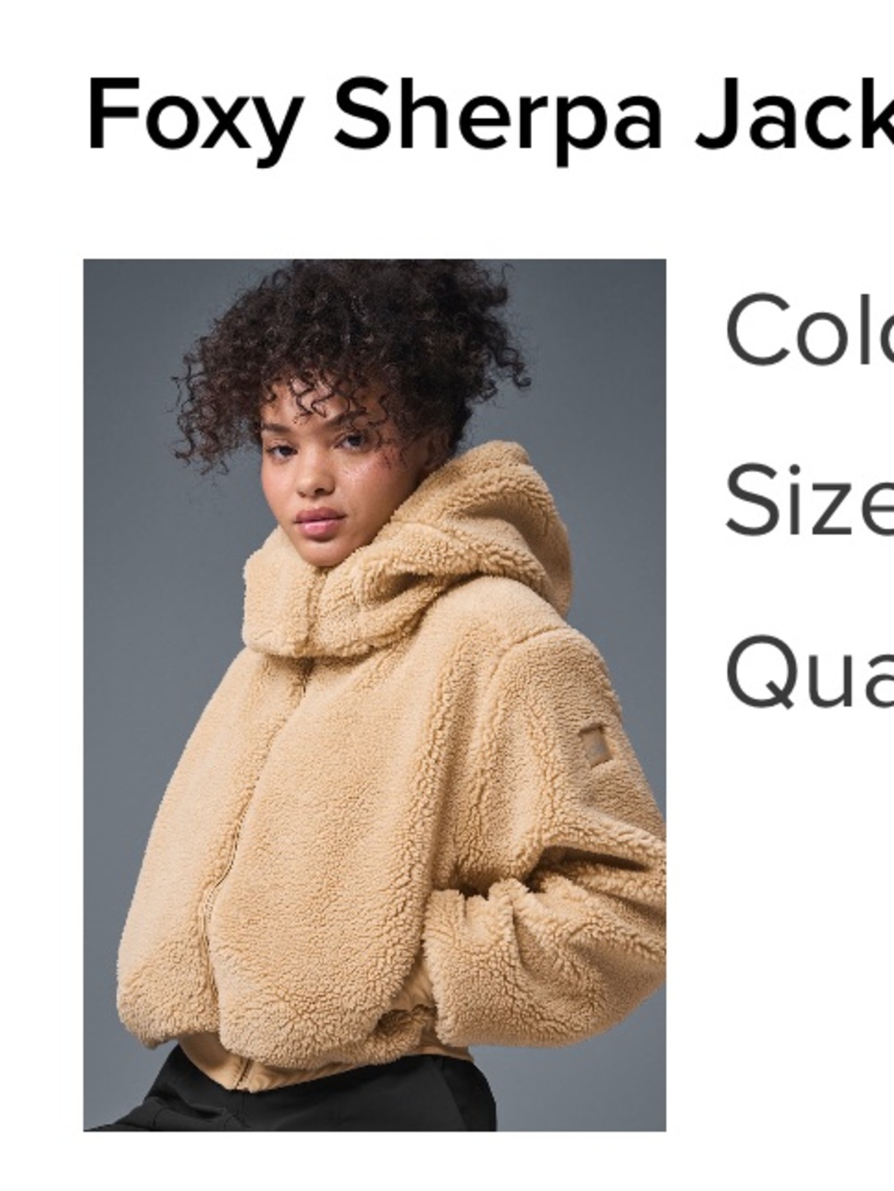 ALO Yoga Foxy Sherpa Jacket - Camel